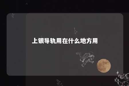 上银导轨用在什么地方用 